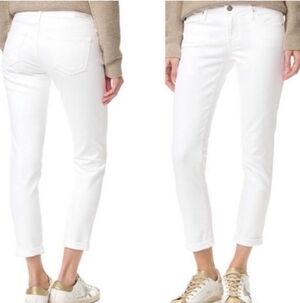 AG Adriano Goldschmied The Stilt Roll-Up White Cropped Jeans Size 30